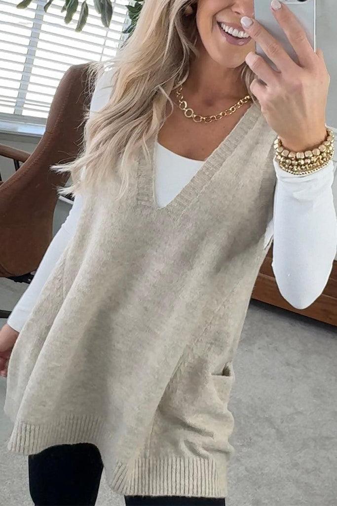 Naotstore - Cozy Pocket Sweater Vest