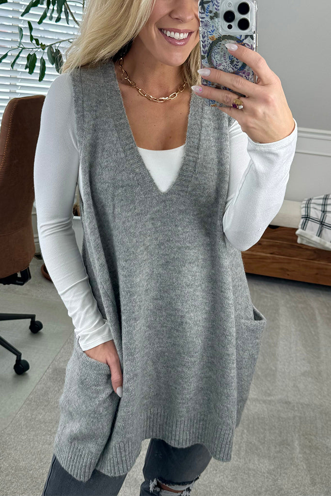 Naotstore - Cozy Pocket Sweater Vest