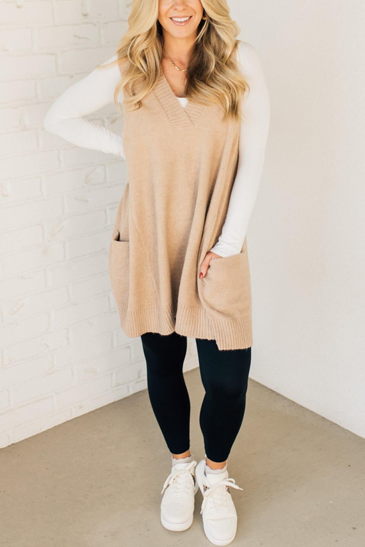 Naotstore - Cozy Pocket Sweater Vest