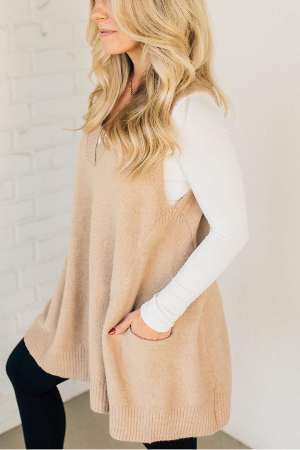 Naotstore - Cozy Pocket Sweater Vest
