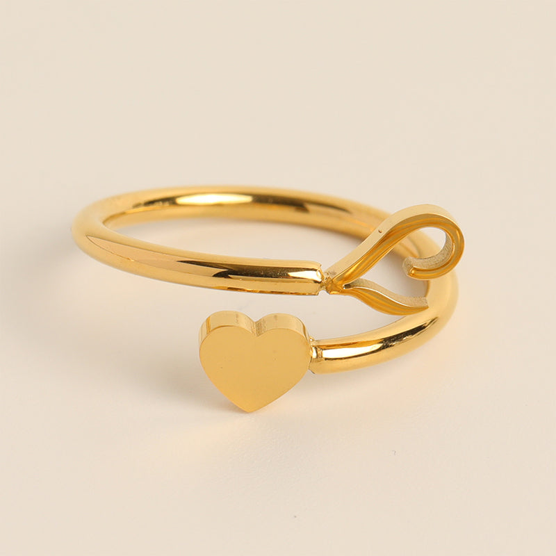 Dainty Initial Heart Ring - naotstore