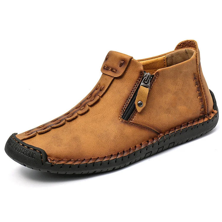 Naotstore - Men's Shoes new large size zipper outdoor leisure hand-sewn tooling boots