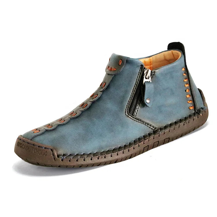 Naotstore - Men's Shoes new large size zipper outdoor leisure hand-sewn tooling boots