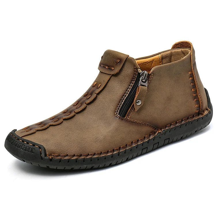 Naotstore - Men's Shoes new large size zipper outdoor leisure hand-sewn tooling boots