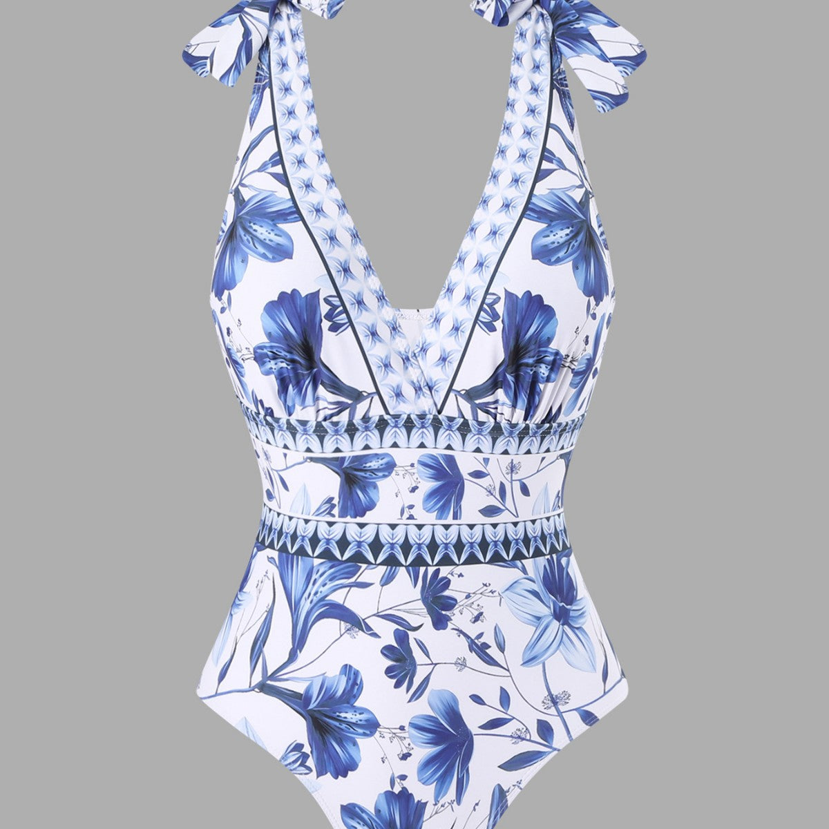 🎉🔥LAST DAY 55% OFF🔥blue and white porcelain swimsuit wrap skirt suits