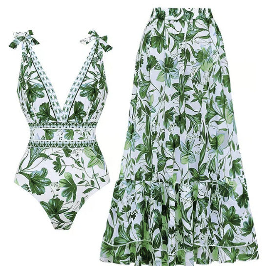 🎉🔥LAST DAY 55% OFF🔥blue and white porcelain swimsuit wrap skirt suits