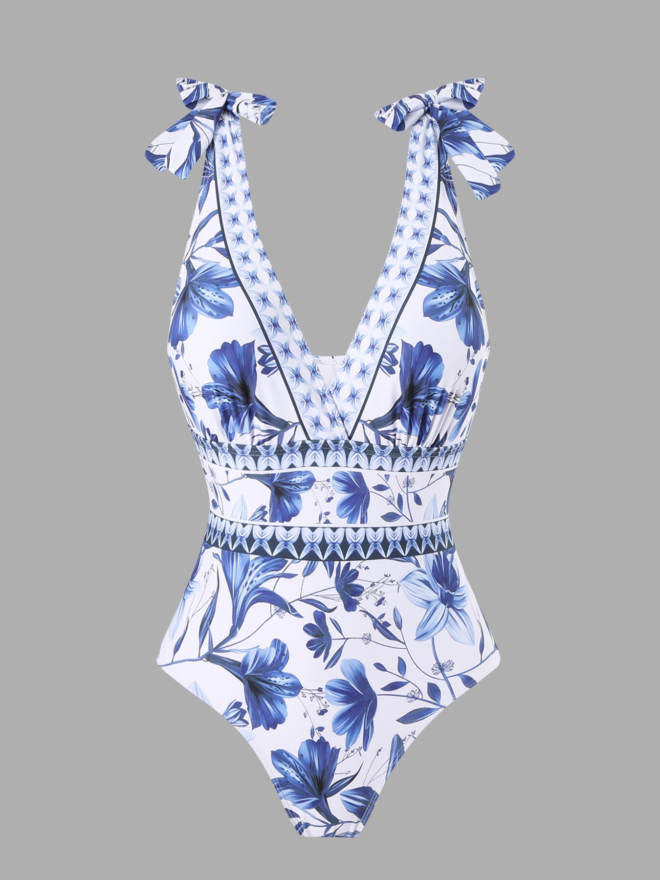 🎉🔥LAST DAY 55% OFF🔥blue and white porcelain swimsuit wrap skirt suits