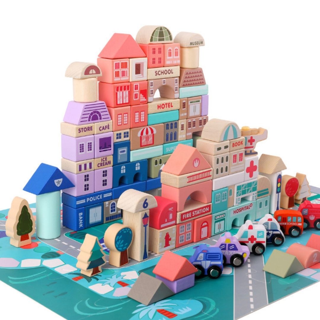 Naotstore - Wooden City Building Blocks Set