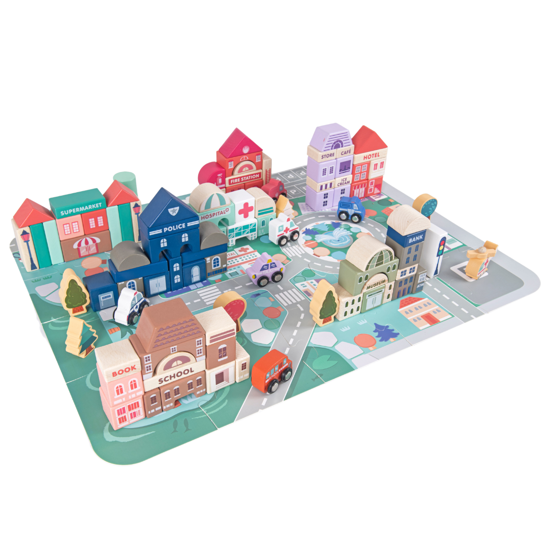 Naotstore - Wooden City Building Blocks Set