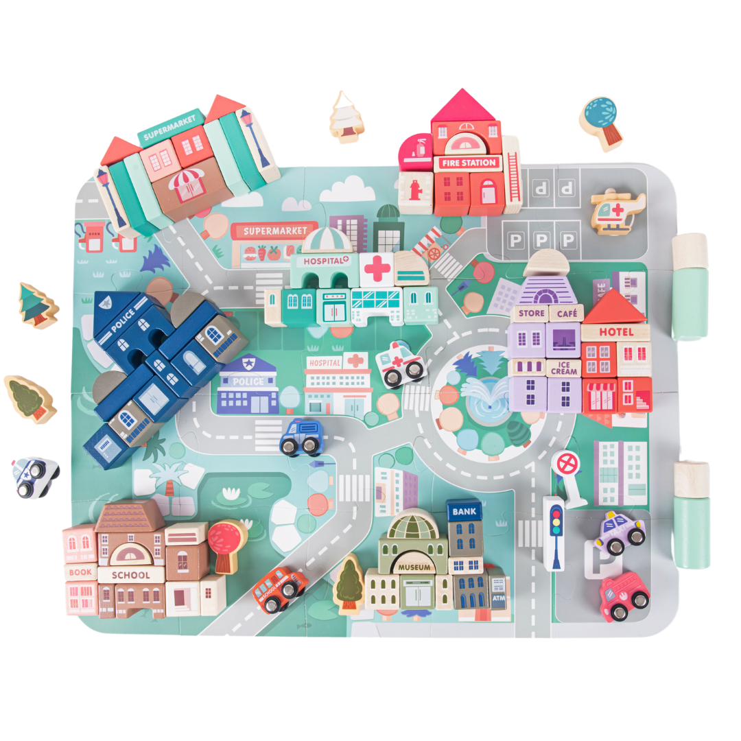 Naotstore - Wooden City Building Blocks Set