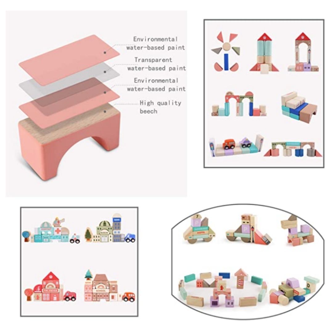 Naotstore - Wooden City Building Blocks Set