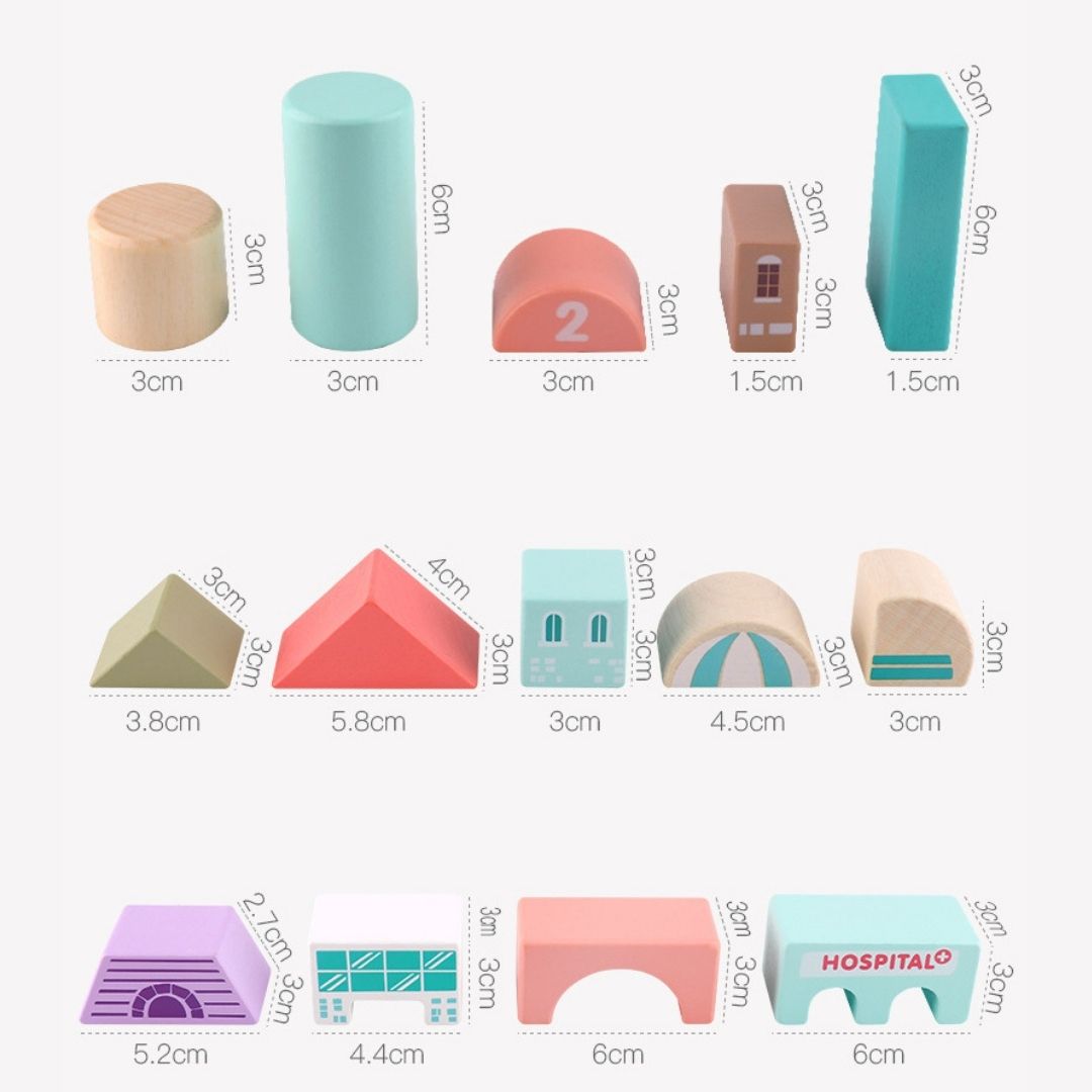Naotstore - Wooden City Building Blocks Set
