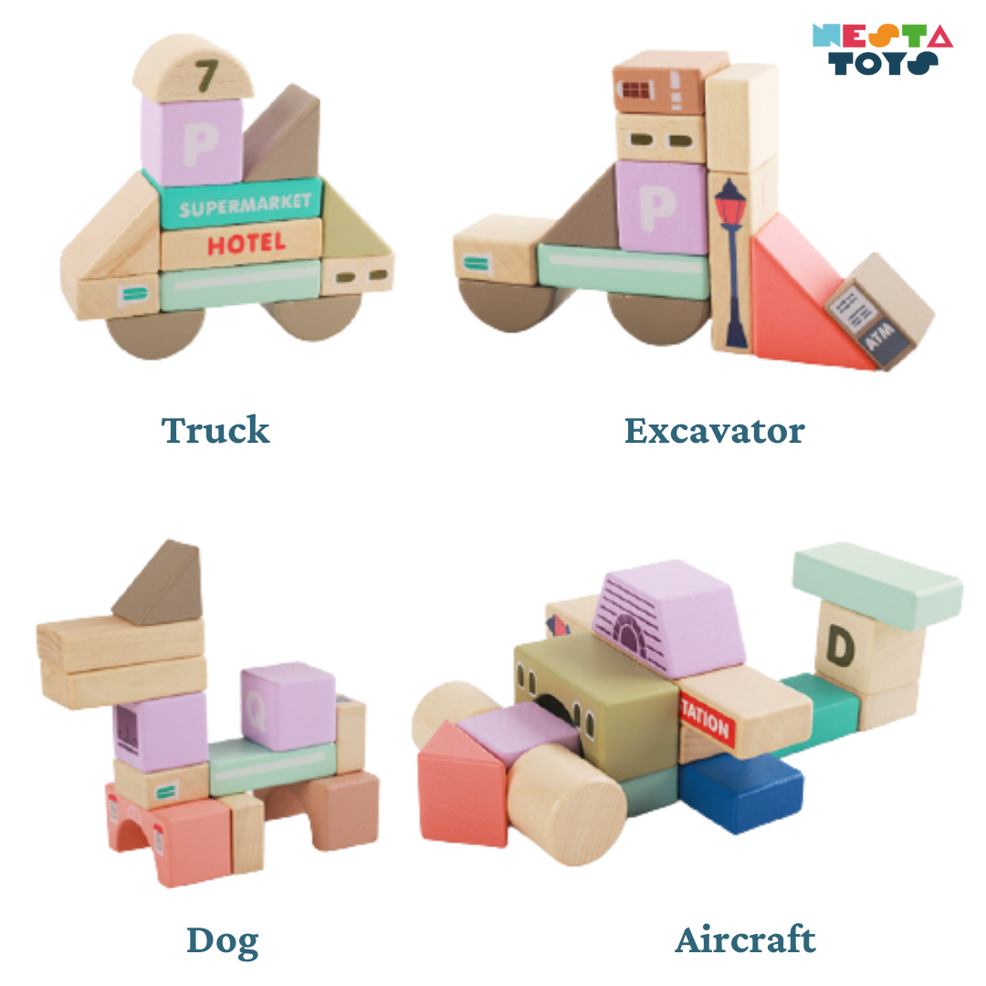 Naotstore - Wooden City Building Blocks Set