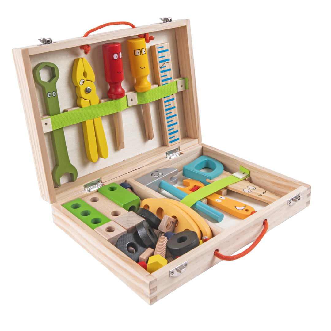 Naotstore - Wooden Tool Kit Set with Tool Box