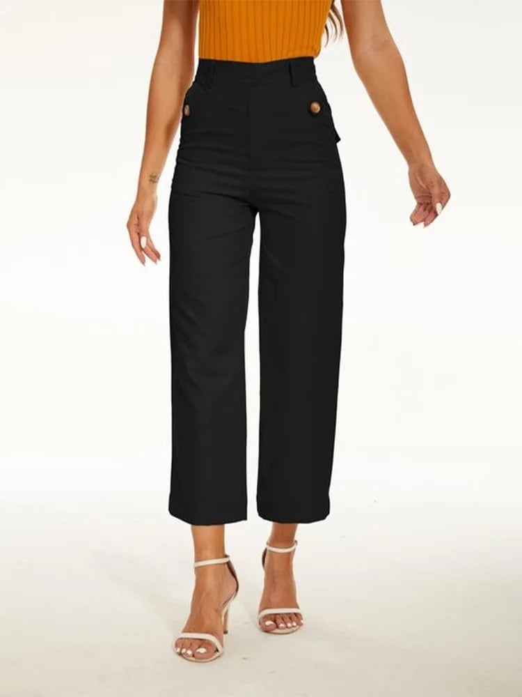 đLast day! đ„Special sale -Tummy Control Twill Cropped Wide Leg Pant - naotstore