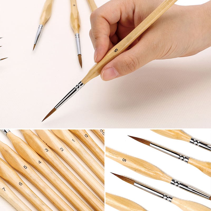 Naotstore - 11 Pcs Miniature Detail Paint Brush Set