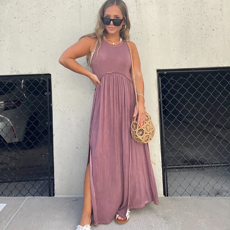✨This week's special price is $16.99💗Slit Casual Simple Loose Maxi Long Dress