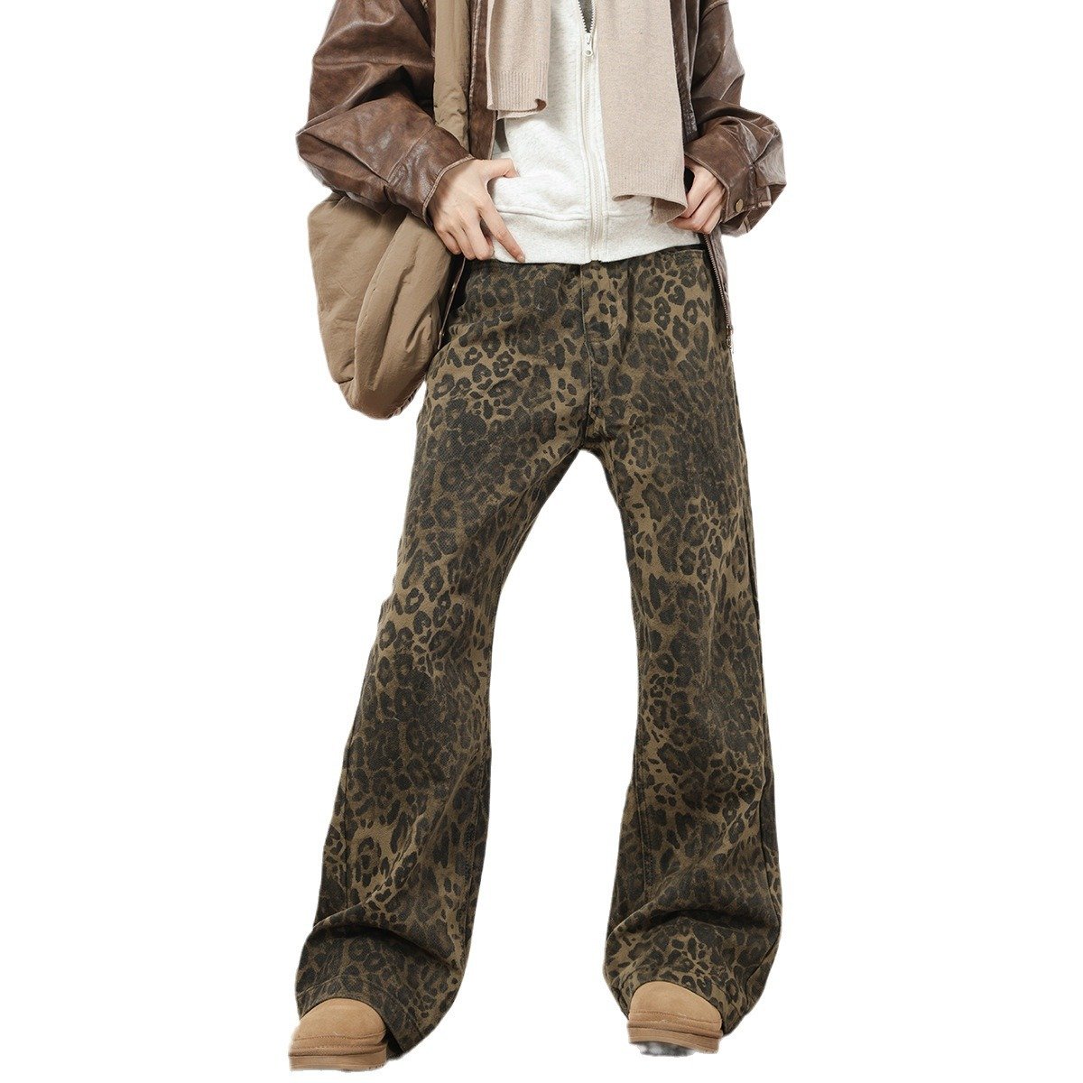 Naotstore - Viral Leopard Print Jeans