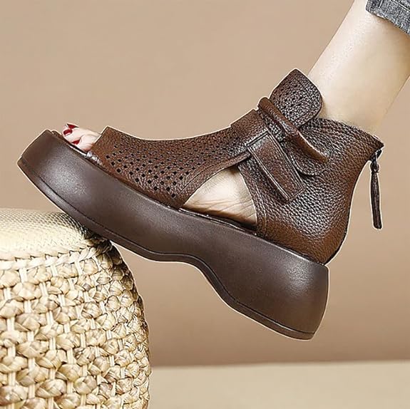 Naotstore - Newest Women's Retro Soft PU Leather Sandalias