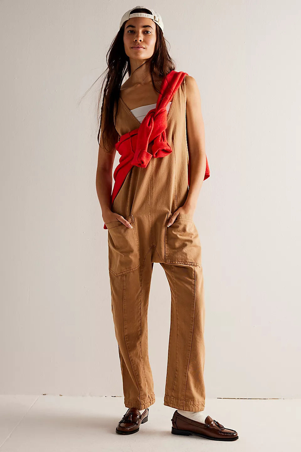 Naotstore - Denim Jumpsuit With Pockets
