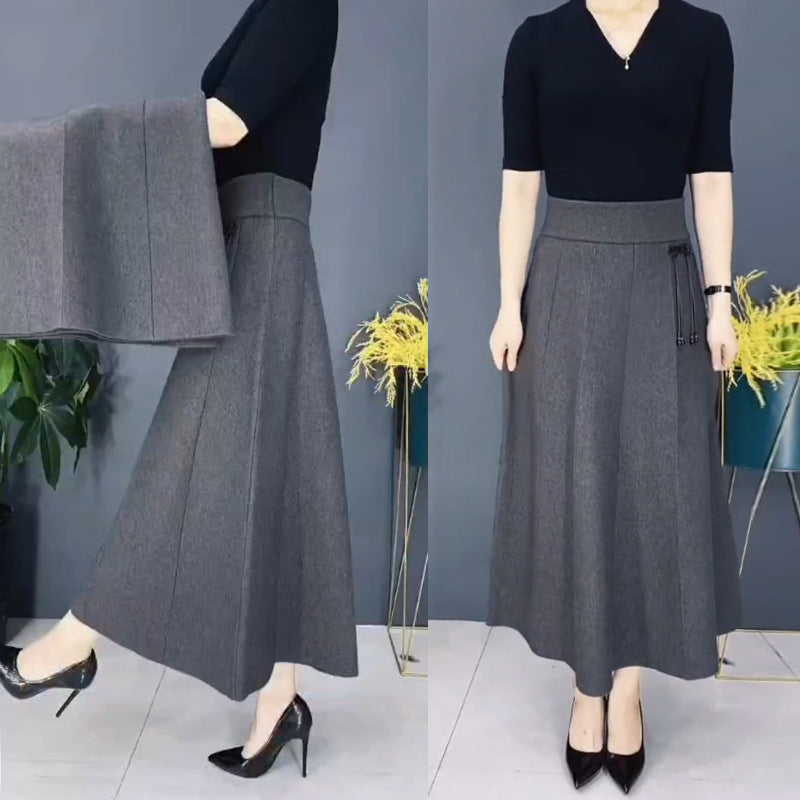 Naotstore - Women’s Elastic High Waisted Thick Long Skirt