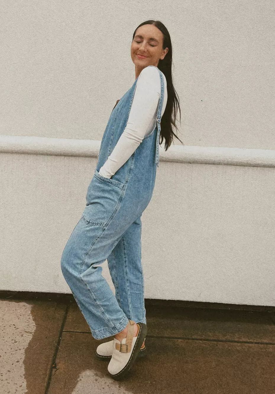 Naotstore - Denim Jumpsuit With Pockets