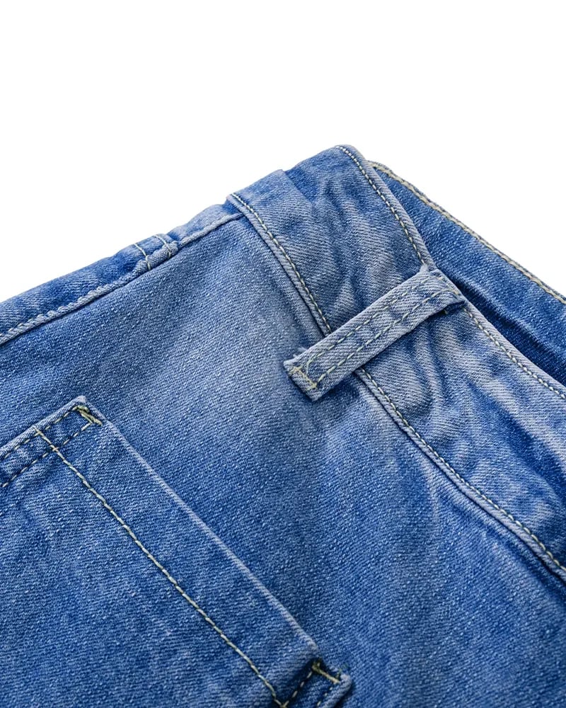 Naotstore - Button Fly Booty Shaping High Waist Flare Jeans
