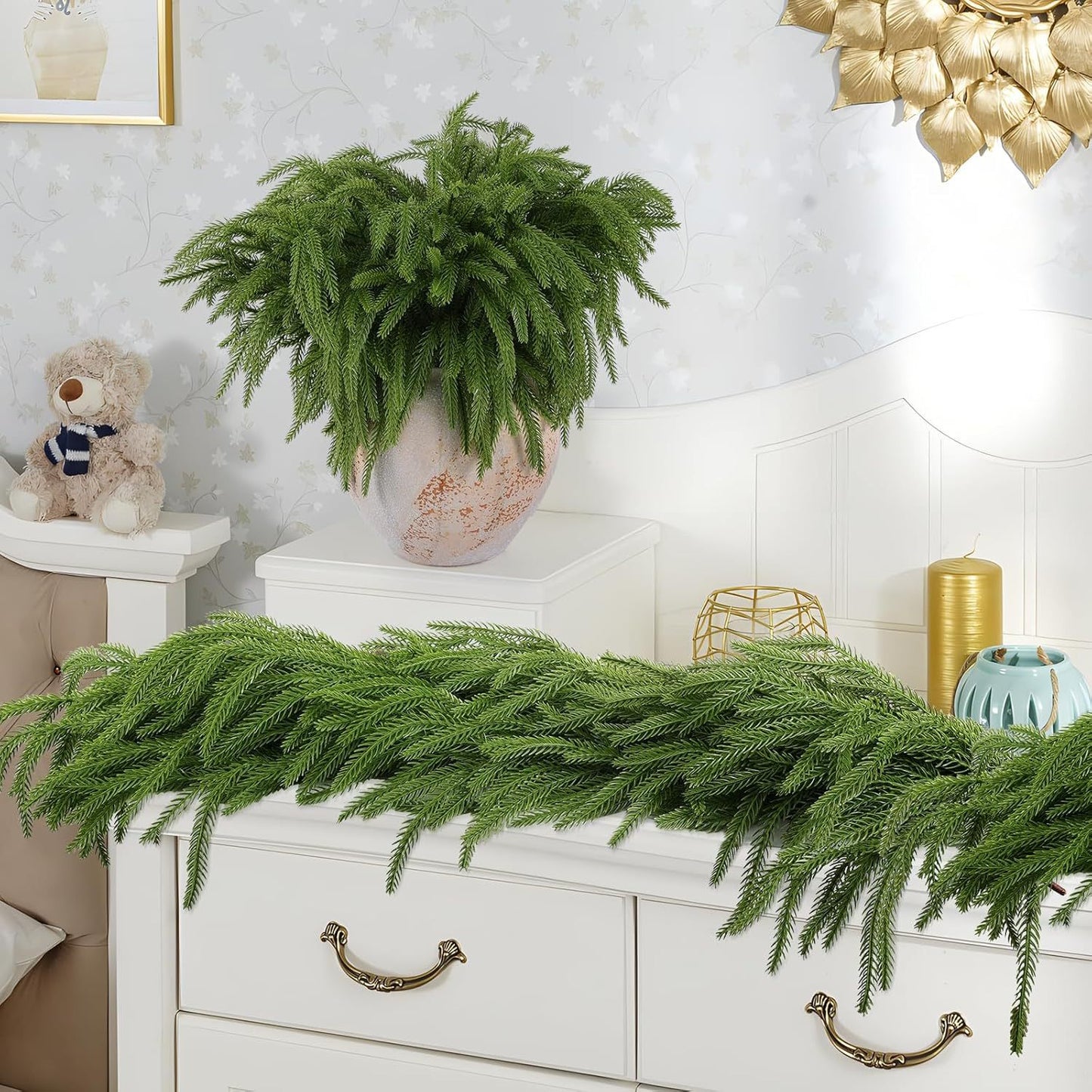 Naotstore - Natural Christmas Greenery-Norfolk Pine Branch