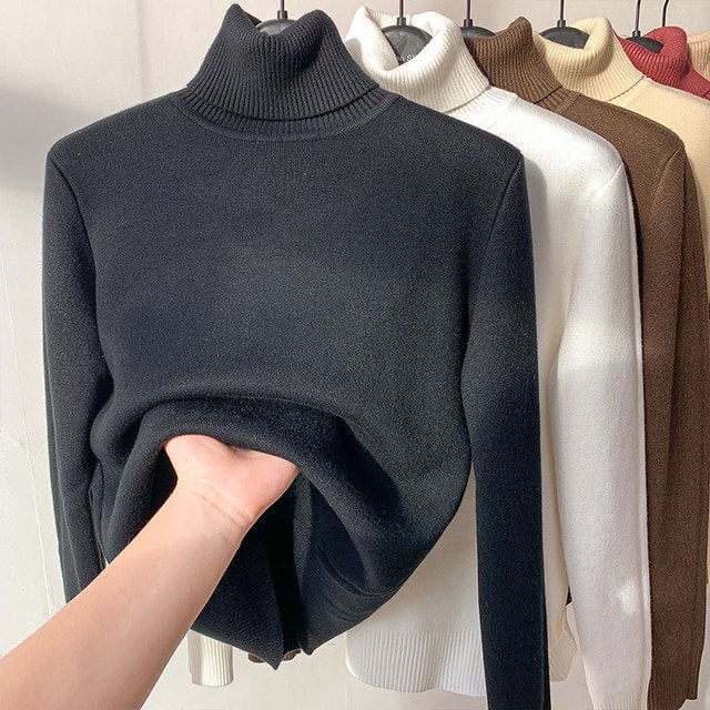 Naotstore - Cozy Women's Turtleneck Fleece Pullover Sweater