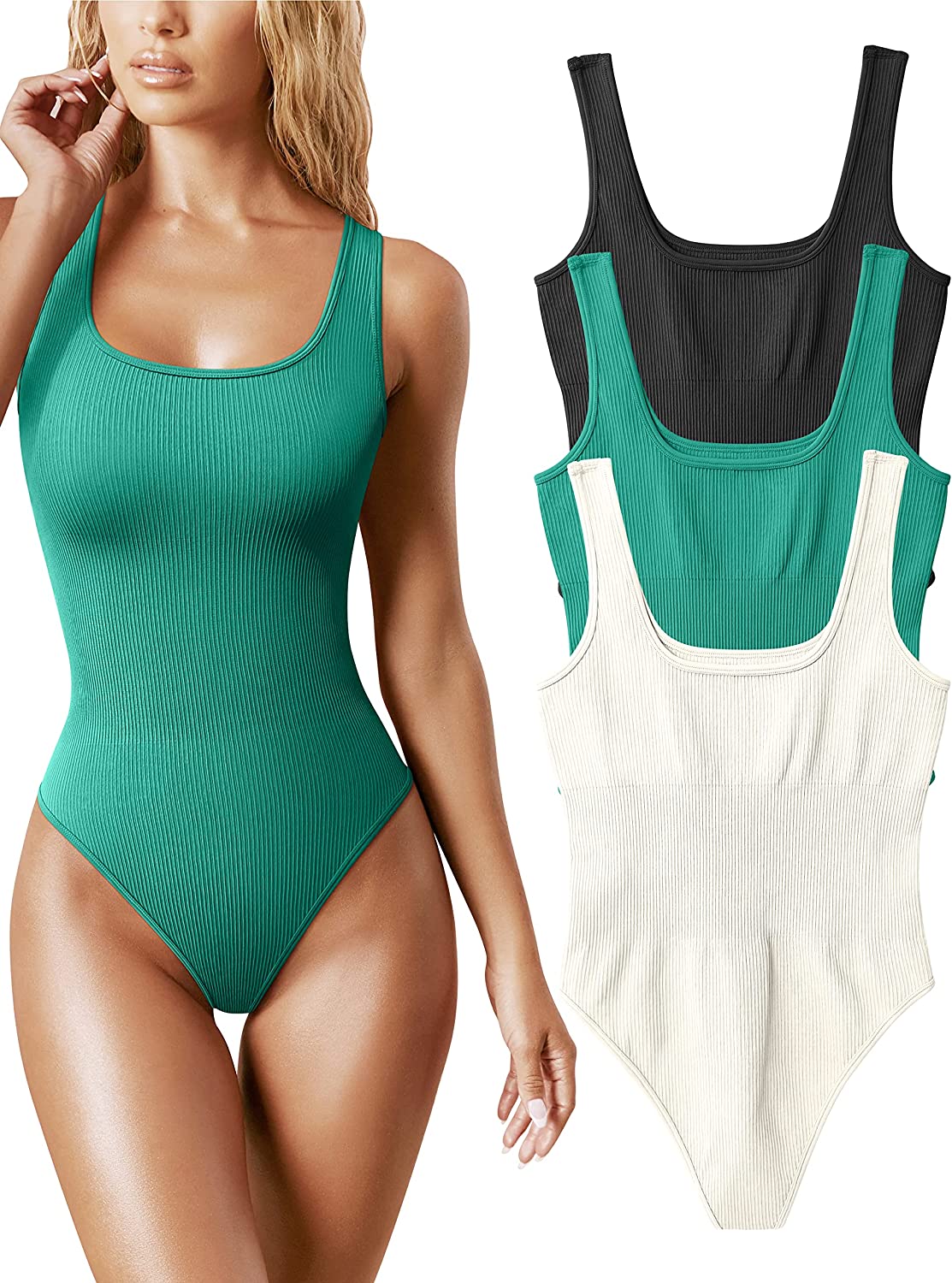 Naotstore - U-neck sleeveless tank top bodysuits
