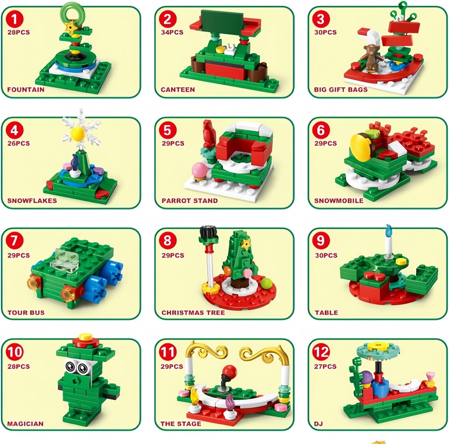 Naotstore - Advent Calendar 2024 Christmas Tree Building Blocks