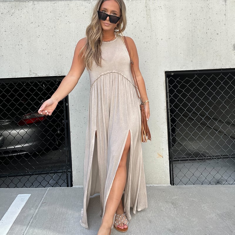 ✨This week's special price is $16.99💗Slit Casual Simple Loose Maxi Long Dress