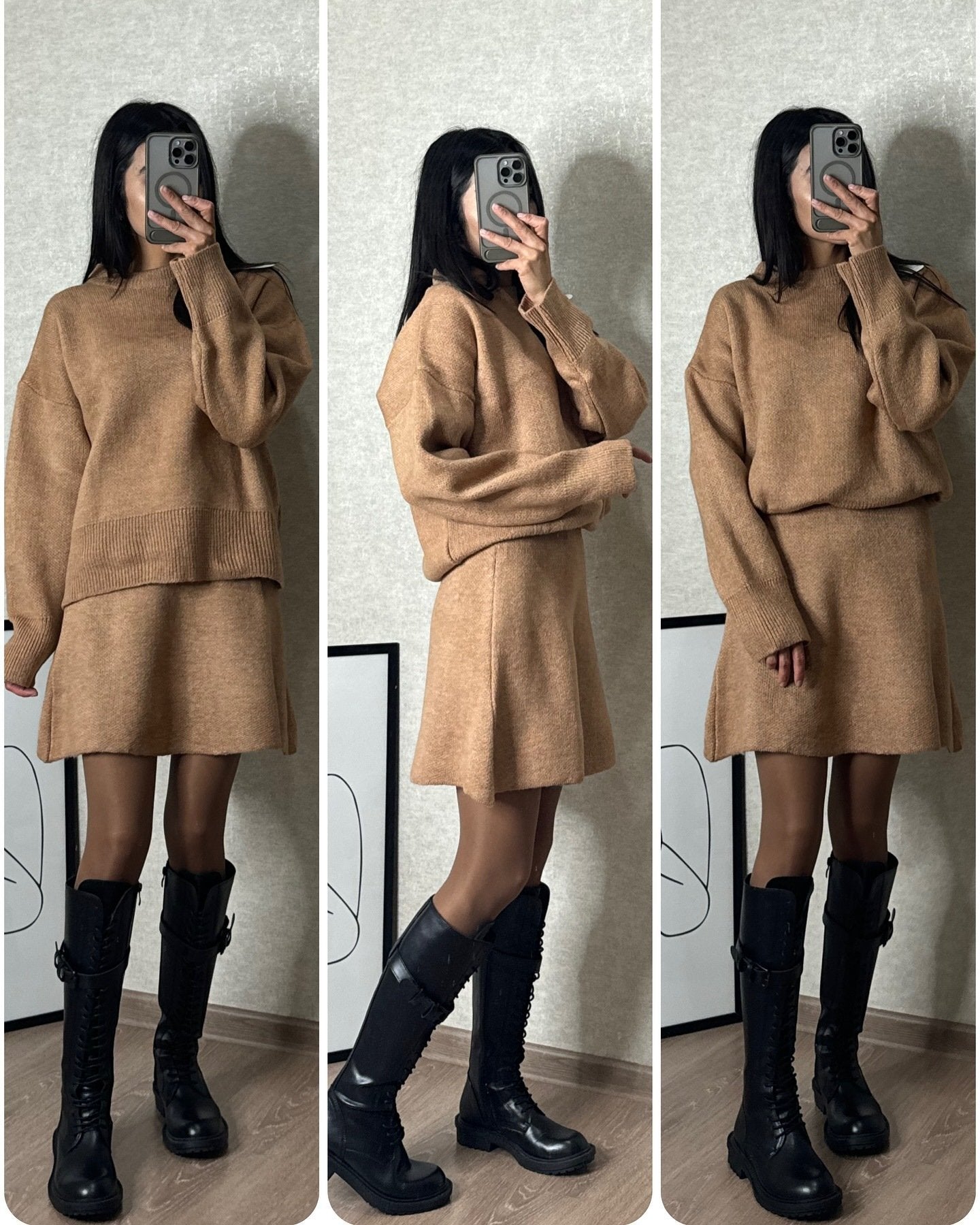 Naotstore - Knitted skirt suit