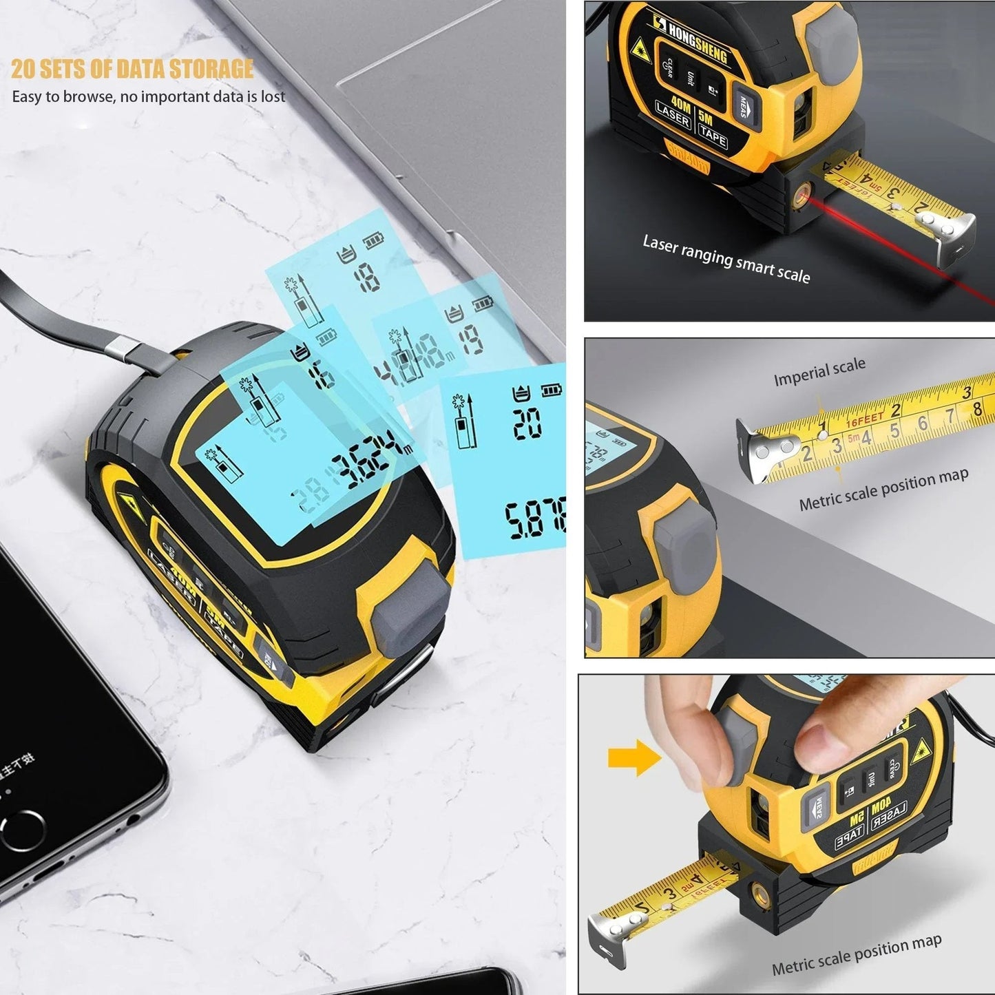 Naotstore - Measurin Sight 3-In-1 Infrared Laser Tape Measuring