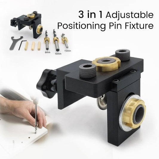 Naotstore - 3 in 1 Adjustable Woodworking Drilling Locator Puncher Tools