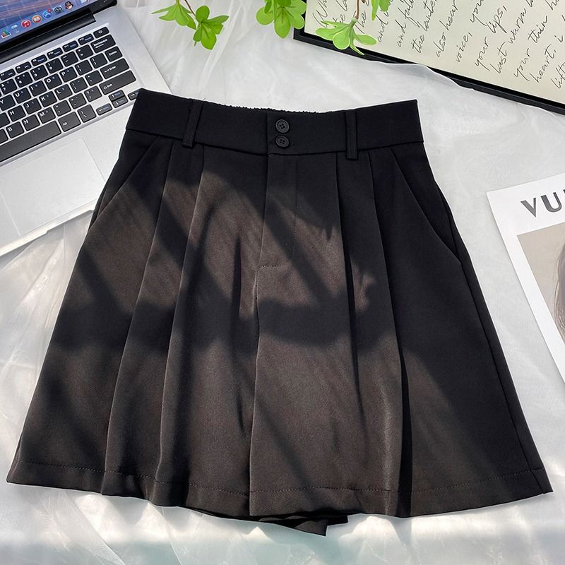 Naotstore - High waist ice silk suit shorts
