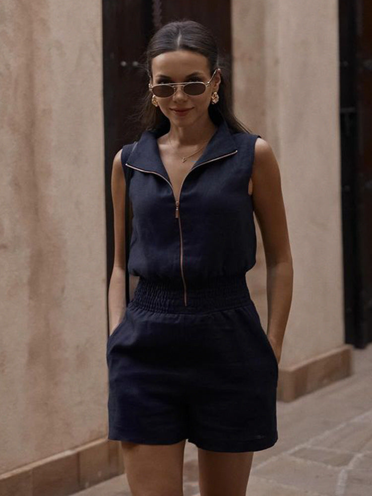 Naotstore - Summer Temperament Sleeveless Jumpsuit