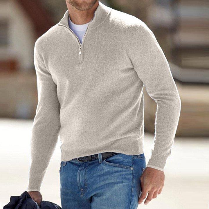 Naotstore - Men's Cashmere Zip Basic Sweater