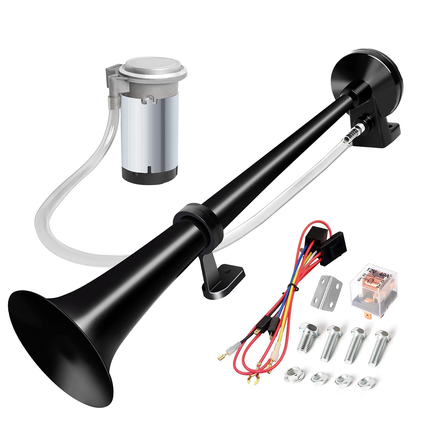 Naotstore - Motorcycle Horn + Mounting Hardware and Complete Wiring Kit