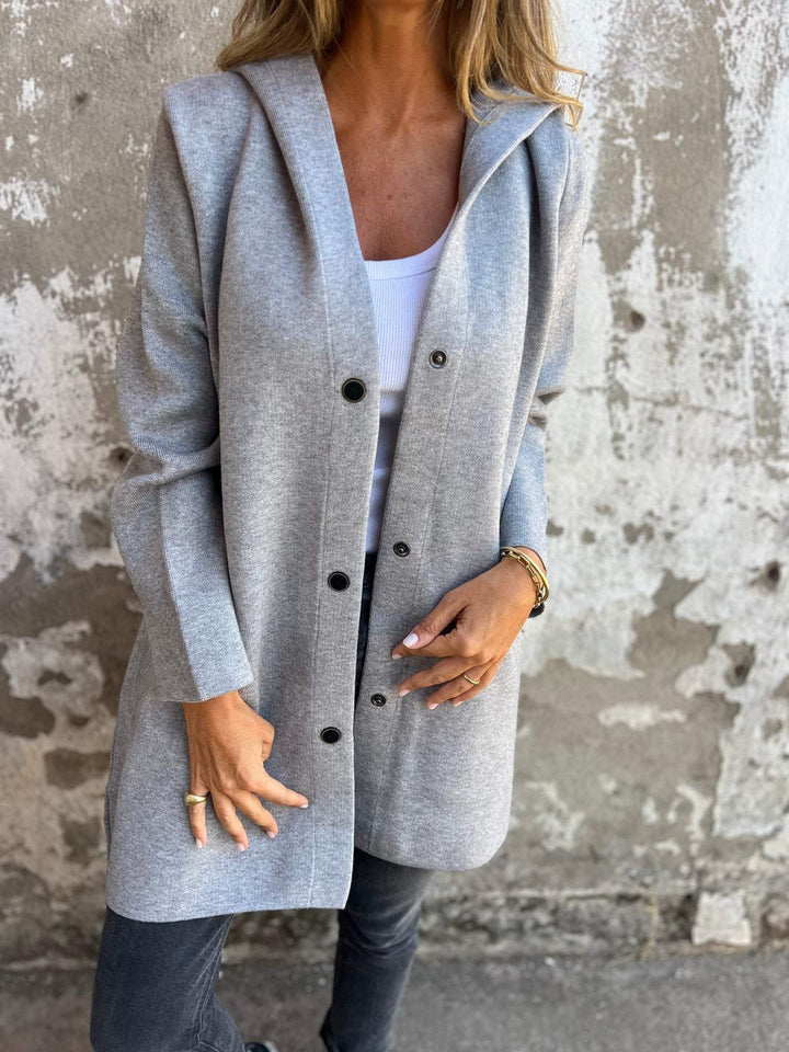 Naotstore - Casual Single Breasted Hooded Jacket