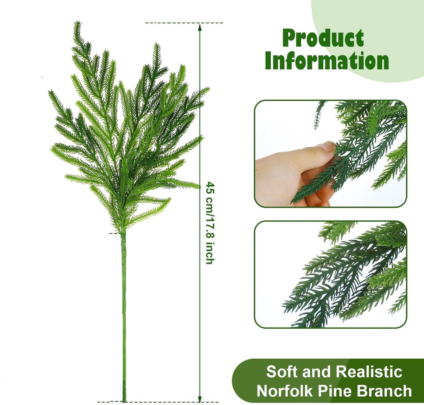 Naotstore - Natural Christmas Greenery-Norfolk Pine Branch