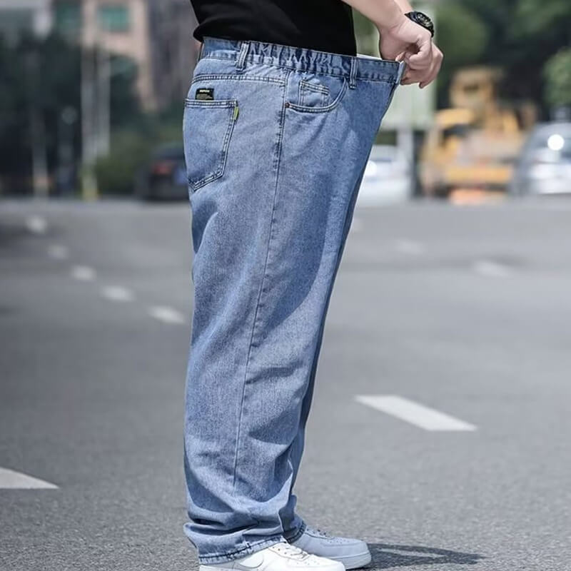 Naotstore - Loose Fitting Straight Leg Jeans For Man