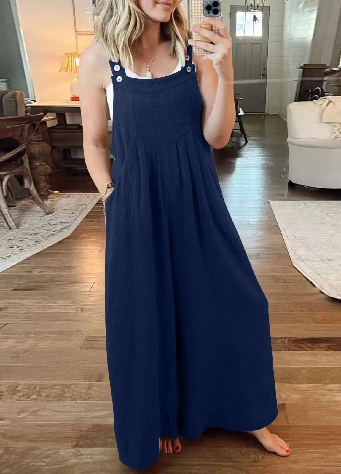 Naotstore - SALE PLUS SIZE WIDE LEG OVERALLS JUMPSUIT