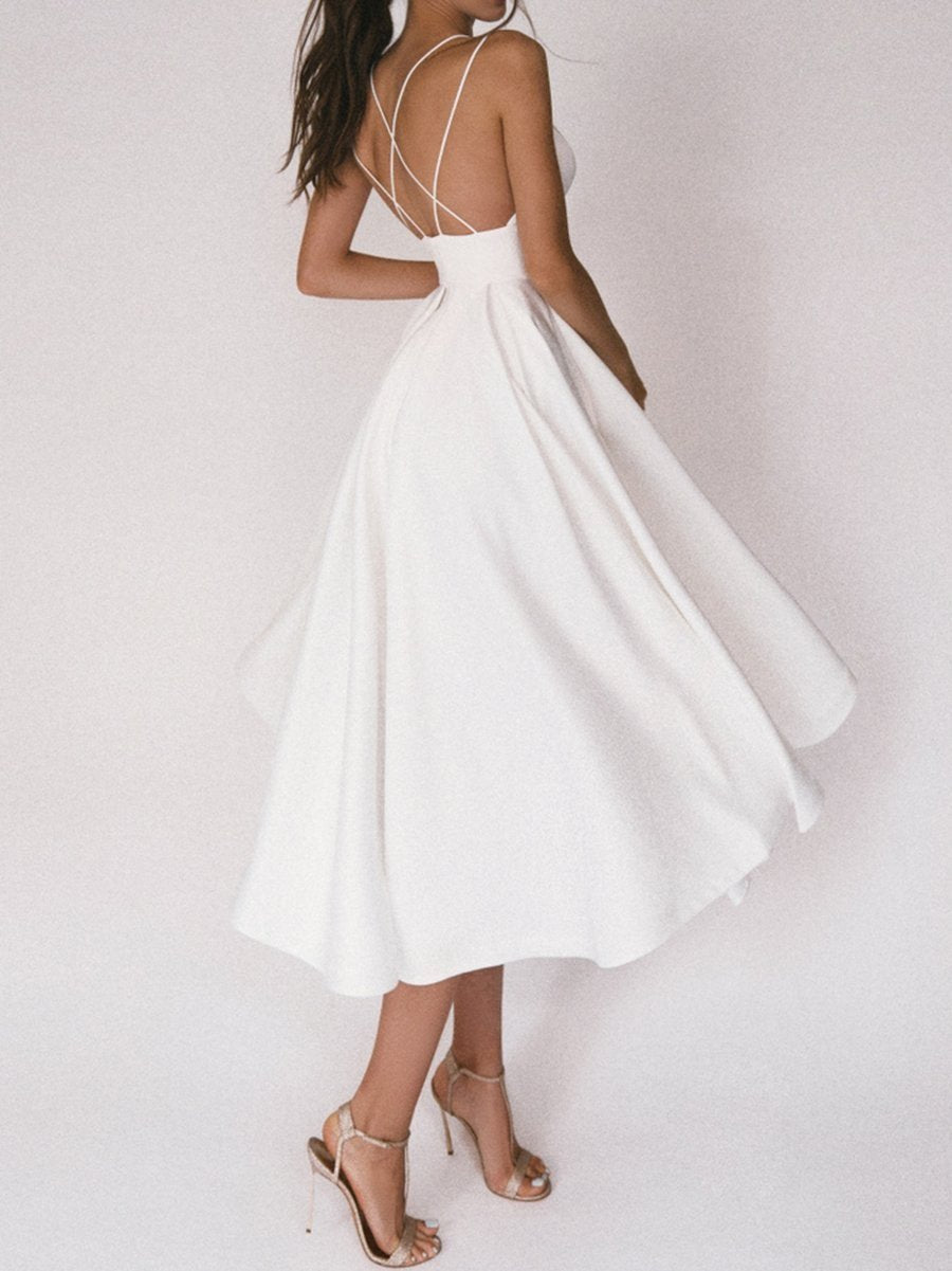 Naotstore - Elegant strappy V-neck dress
