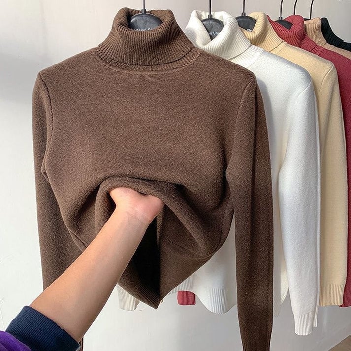 Naotstore - Cozy Women's Turtleneck Fleece Pullover Sweater