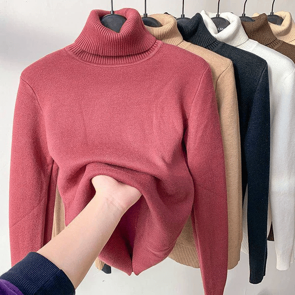 Naotstore - Cozy Women's Turtleneck Fleece Pullover Sweater
