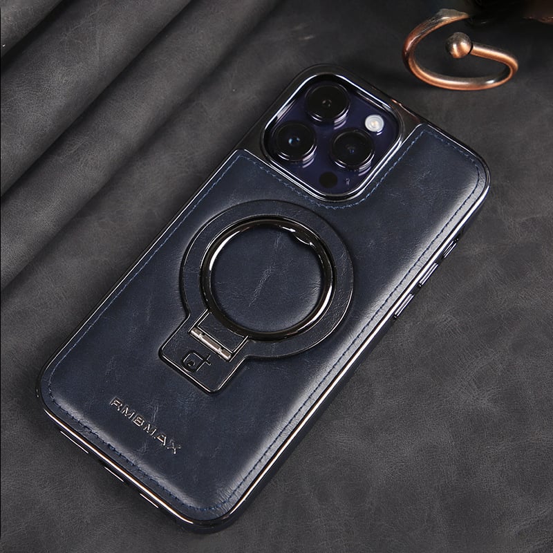 Naotstore - Luxury Leather Invisible Stand iPhone Case