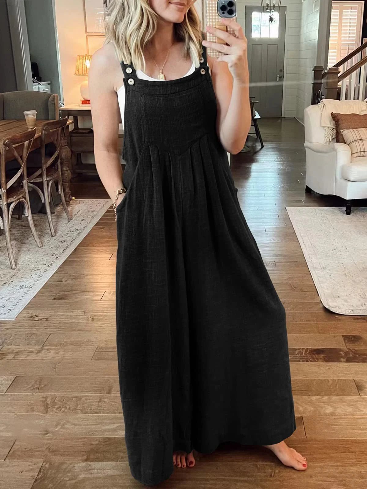 Naotstore - SALE PLUS SIZE WIDE LEG OVERALLS JUMPSUIT