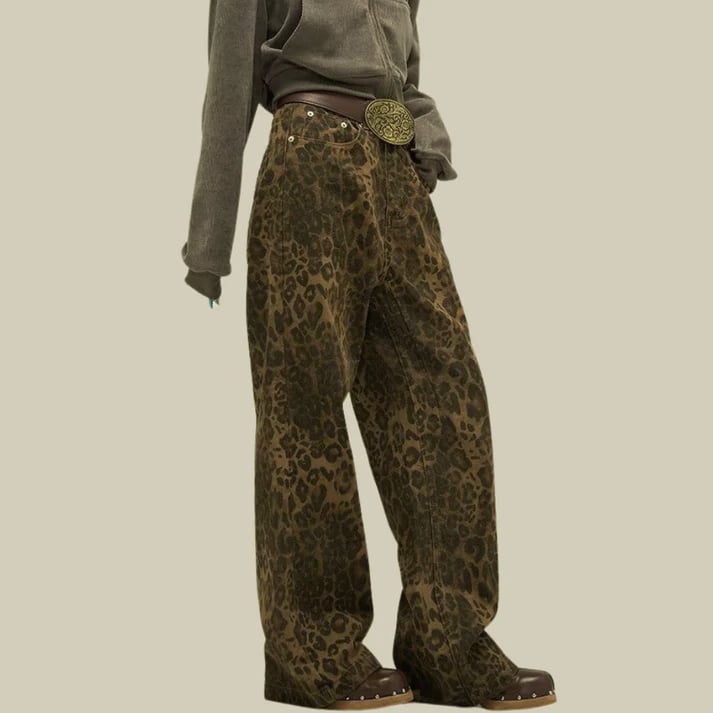 Naotstore - Viral Leopard Print Jeans