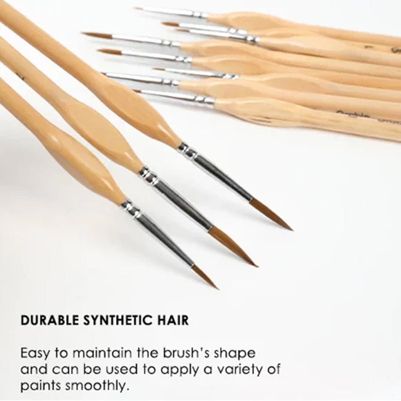 Naotstore - 11 Pcs Miniature Detail Paint Brush Set